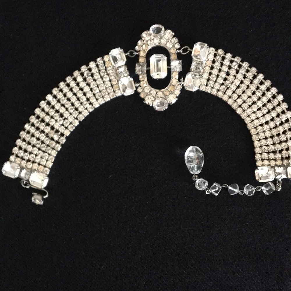 LAWRENCE VRBA designed Vintage-Inspired Clear Rhinestone Statement Choker